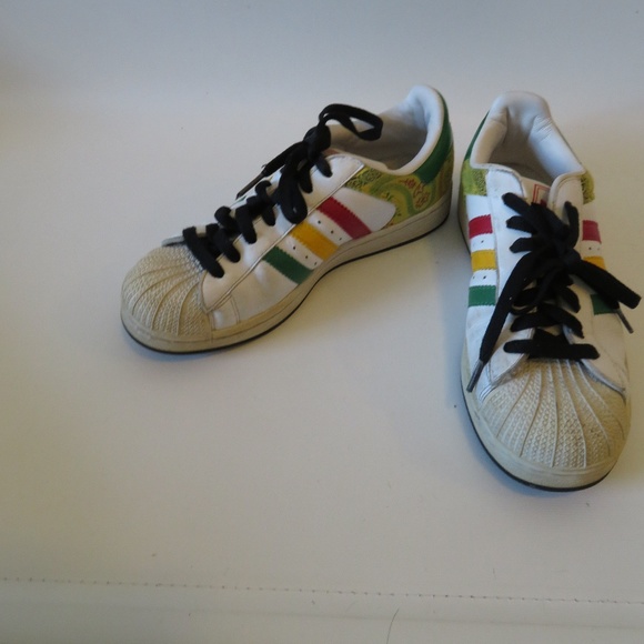 adidas superstar white red green